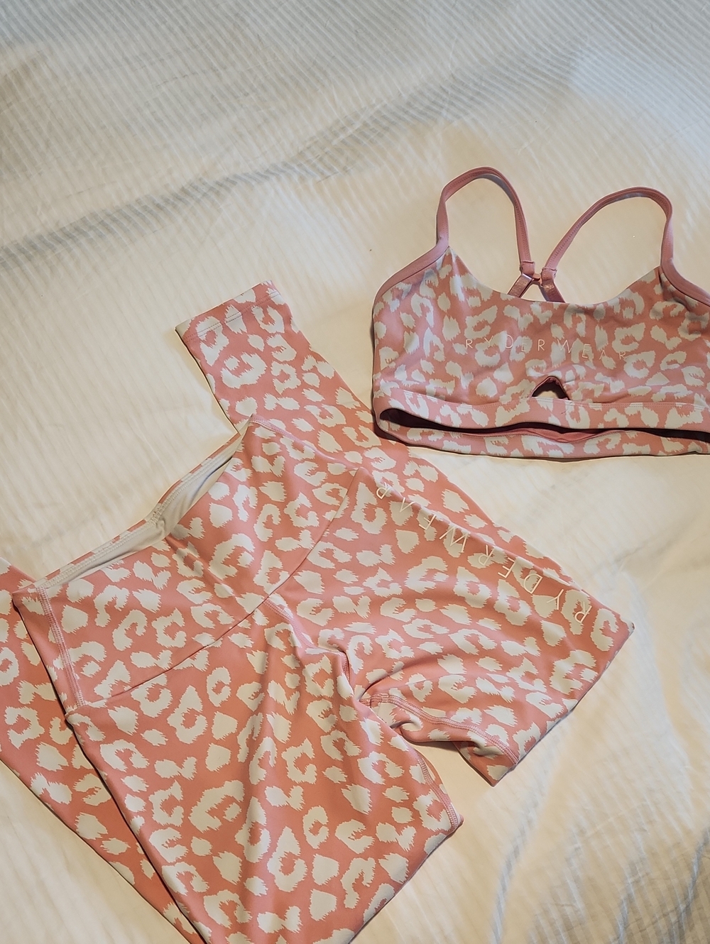 Ryderwear Pink Leopard Print Sports Bra & High-Waist Leggings